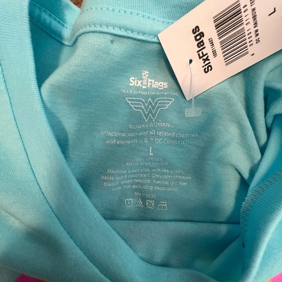Wonder Woman Pride Graphic Tee - Light Blue NWT Size Large - Picture 3 of 6